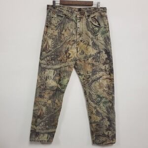Wrangler Rugged Wear Men Camo Jeans Size 34 Timber Outdoor Hunting Hiking Trails